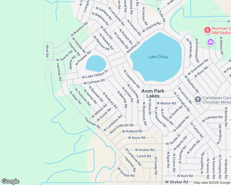 map of restaurants, bars, coffee shops, grocery stores, and more near 2278 North Alexander Road in Avon Park
