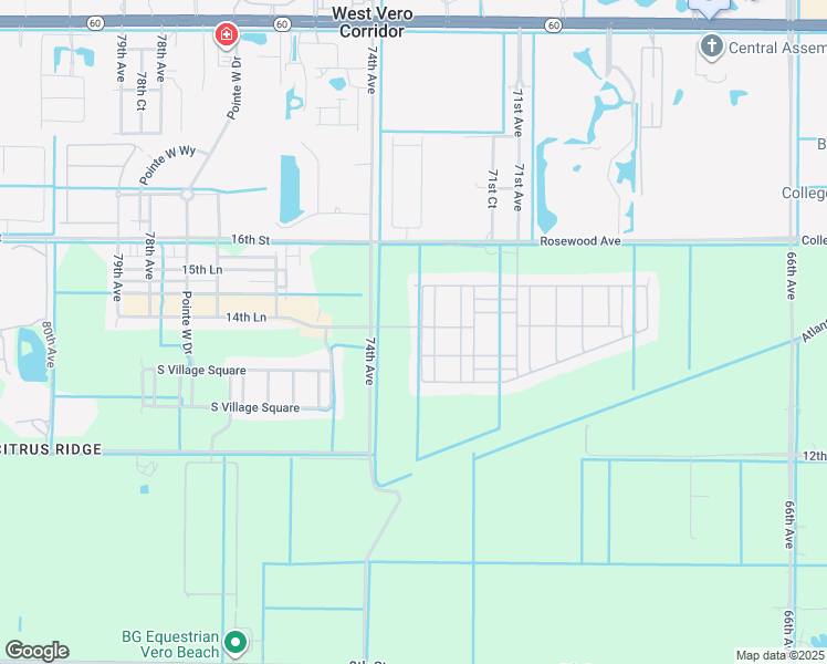 map of restaurants, bars, coffee shops, grocery stores, and more near 7259 East Village Square in Vero Beach
