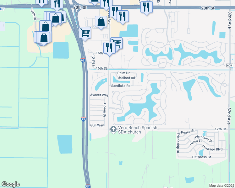 map of restaurants, bars, coffee shops, grocery stores, and more near 52 Darby Cay in Vero Beach