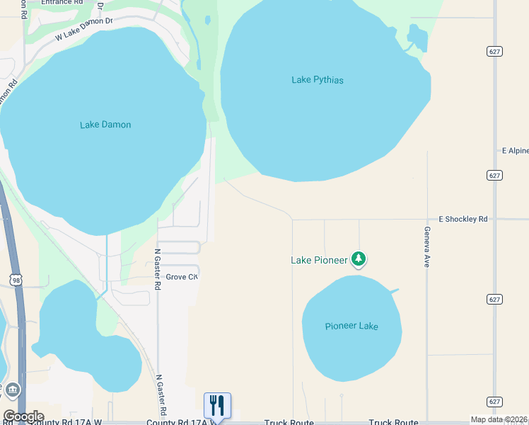 map of restaurants, bars, coffee shops, grocery stores, and more near 2426 Oak Park Road in Avon Park