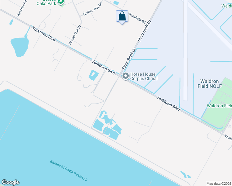 map of restaurants, bars, coffee shops, grocery stores, and more near 1325 Yorktown Boulevard in Corpus Christi