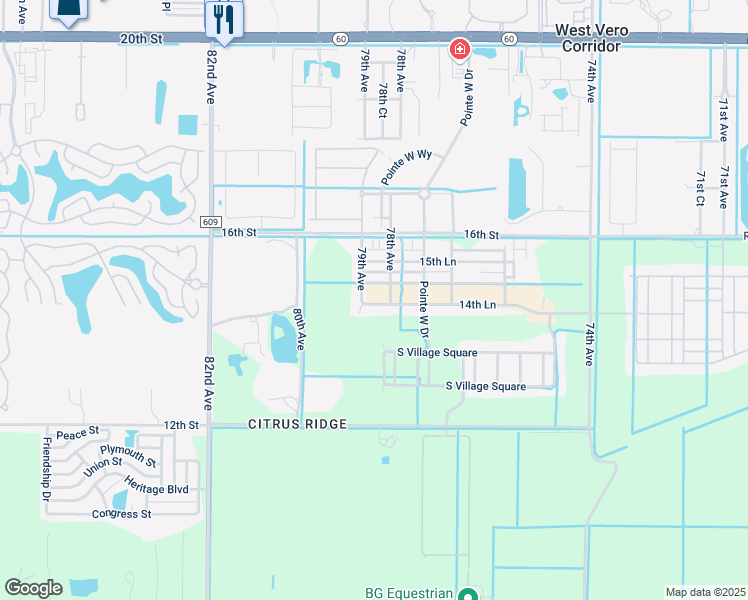 map of restaurants, bars, coffee shops, grocery stores, and more near 7870 14th Lane in Vero Beach