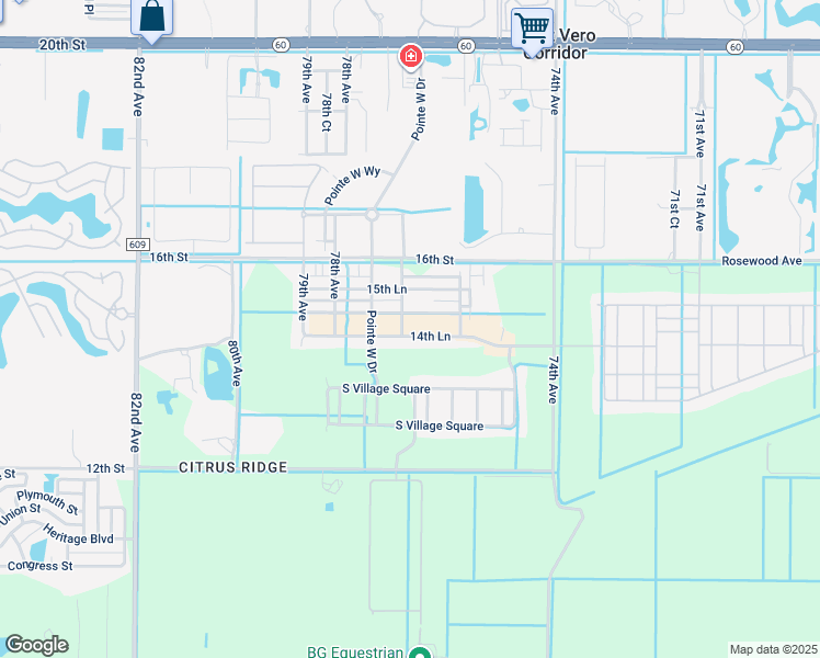 map of restaurants, bars, coffee shops, grocery stores, and more near 7598 15th Street in Vero Beach