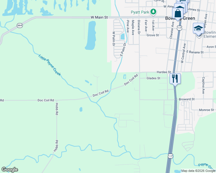 map of restaurants, bars, coffee shops, grocery stores, and more near 894 Doc Coil Road in Bowling Green
