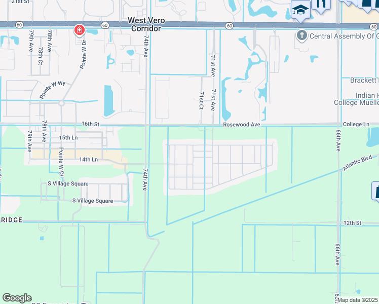 map of restaurants, bars, coffee shops, grocery stores, and more near 1495 Caddy Court in Vero Beach