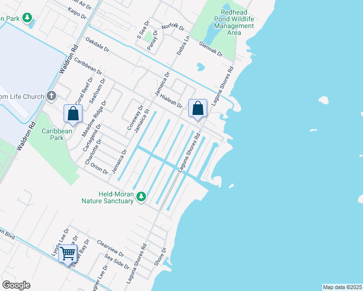 map of restaurants, bars, coffee shops, grocery stores, and more near 3202 Catcay Drive in Corpus Christi