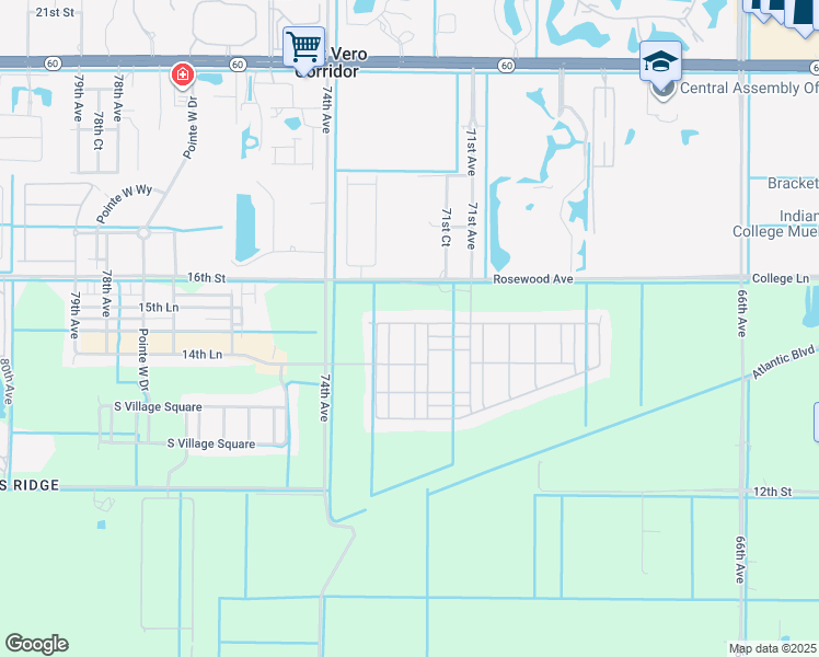 map of restaurants, bars, coffee shops, grocery stores, and more near 1495 Caddy Court in Vero Beach