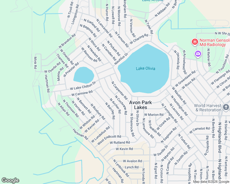 map of restaurants, bars, coffee shops, grocery stores, and more near 2380 North Cochrane Road in Avon Park
