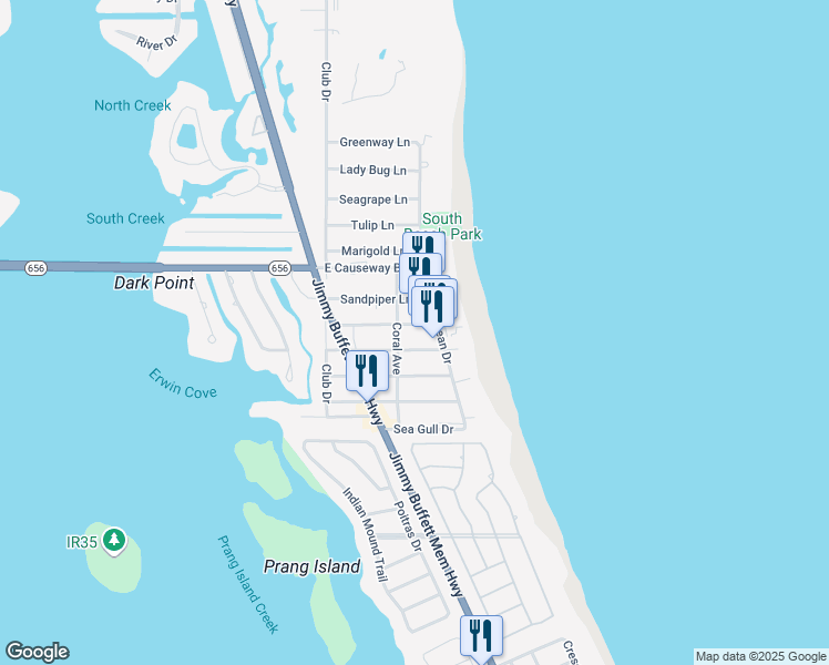 map of restaurants, bars, coffee shops, grocery stores, and more near 916 Jasmine Lane in Vero Beach