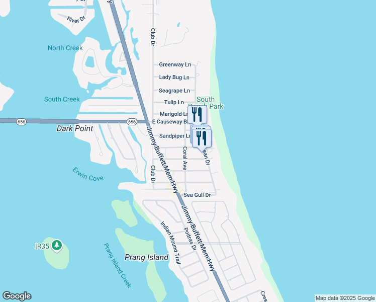 map of restaurants, bars, coffee shops, grocery stores, and more near 916 Jasmine Ln in Vero Beach