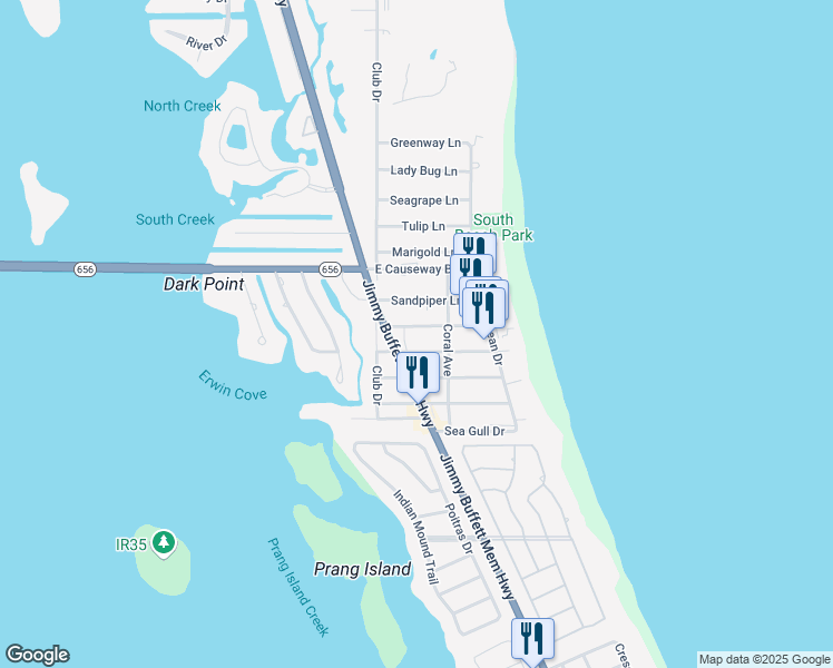 map of restaurants, bars, coffee shops, grocery stores, and more near 908 Jasmine Lane in Vero Beach