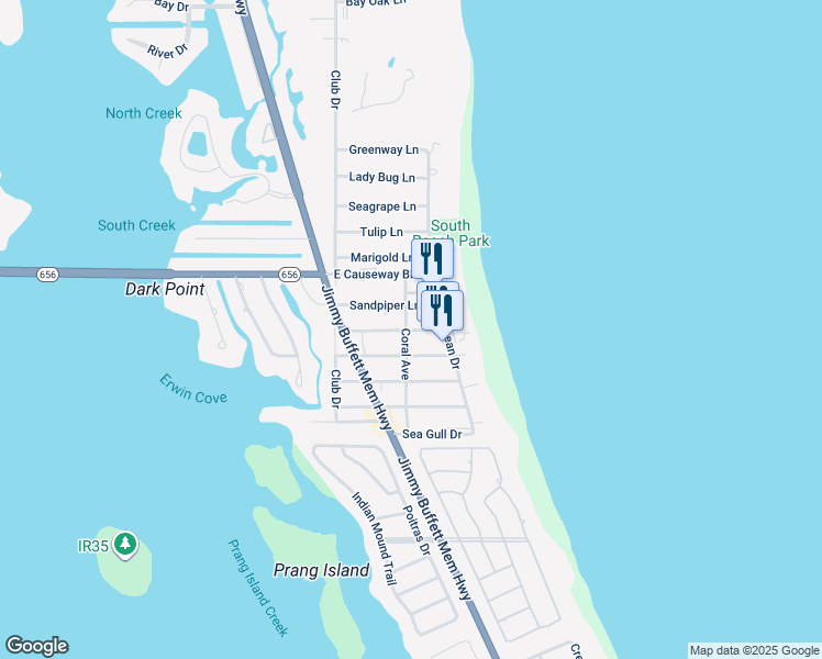 map of restaurants, bars, coffee shops, grocery stores, and more near 916 Jasmine Lane in Vero Beach