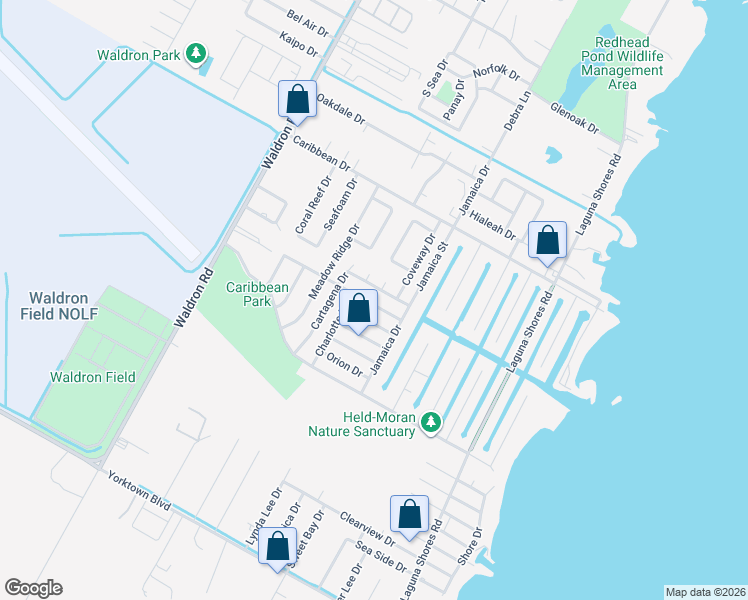 map of restaurants, bars, coffee shops, grocery stores, and more near 430 Pleiades Place in Corpus Christi