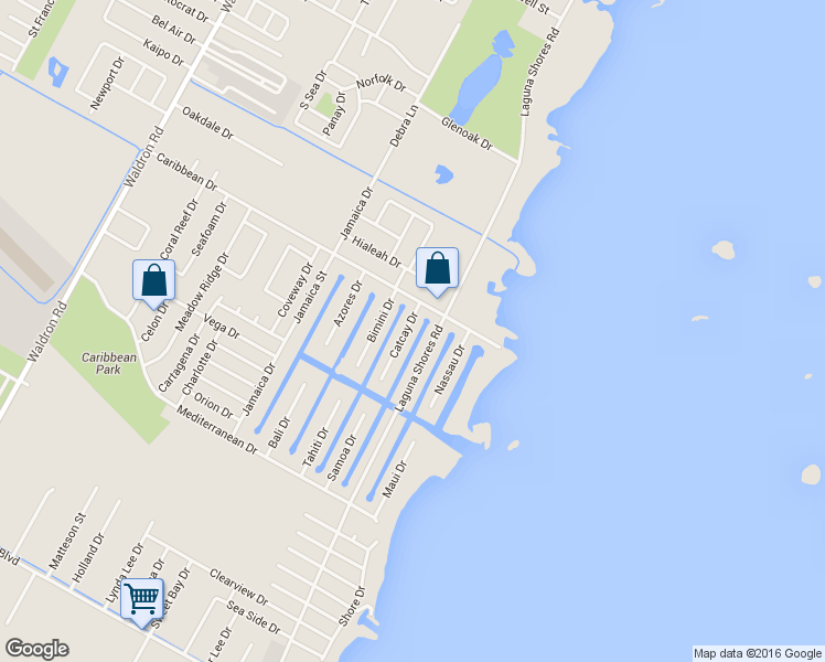 map of restaurants, bars, coffee shops, grocery stores, and more near 3134 Laguna Shores Road in Corpus Christi