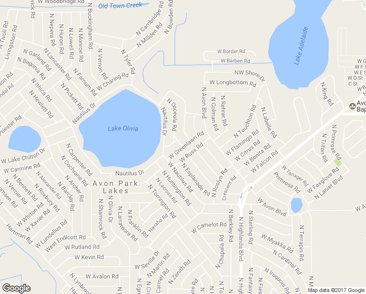 map of restaurants, bars, coffee shops, grocery stores, and more near 2401 North Osceola Road in Avon Park