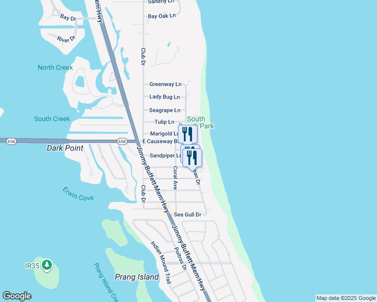 map of restaurants, bars, coffee shops, grocery stores, and more near 1621 Ocean Dr in Vero Beach
