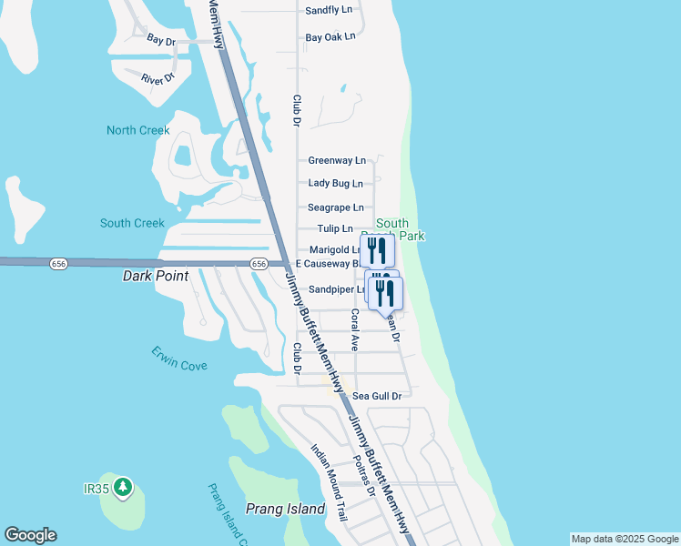map of restaurants, bars, coffee shops, grocery stores, and more near 905 Sandpiper Lane in Vero Beach