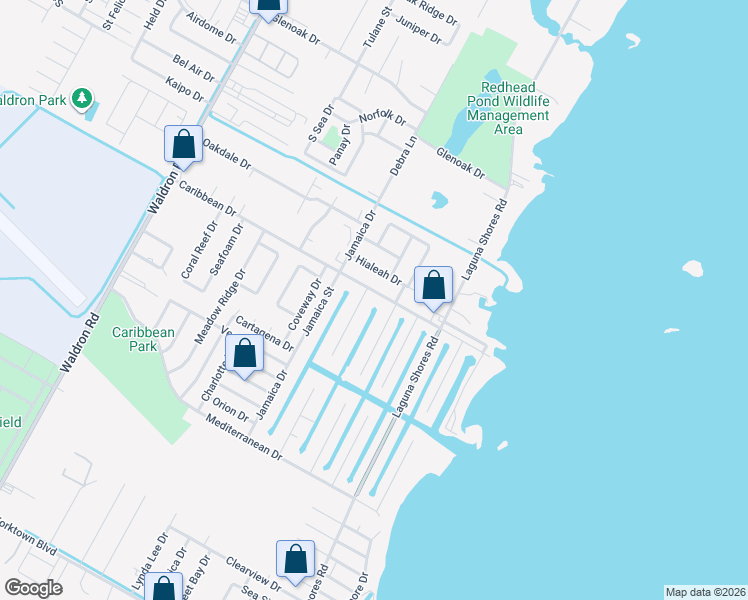 map of restaurants, bars, coffee shops, grocery stores, and more near 3118 Bimini Drive in Corpus Christi