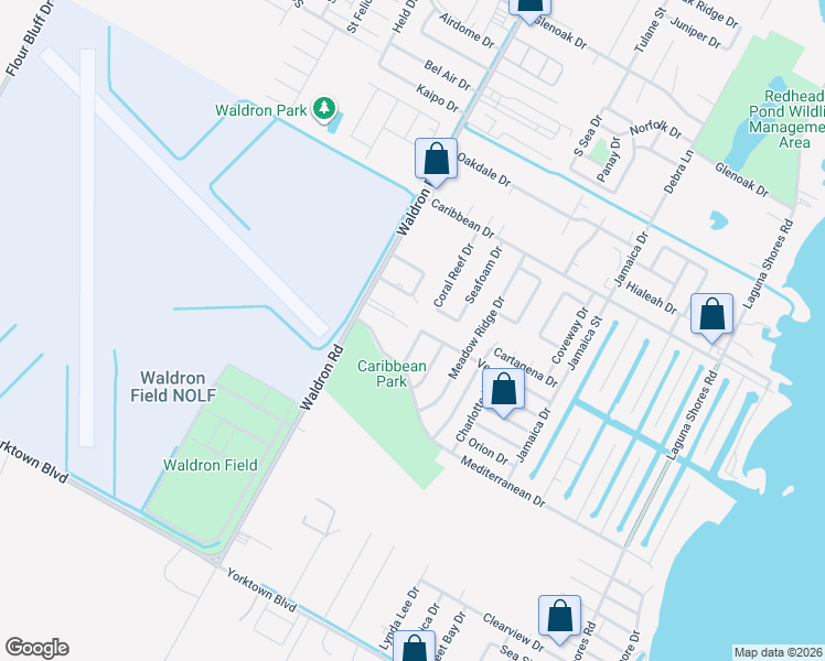 map of restaurants, bars, coffee shops, grocery stores, and more near 3310 Celon Drive in Corpus Christi