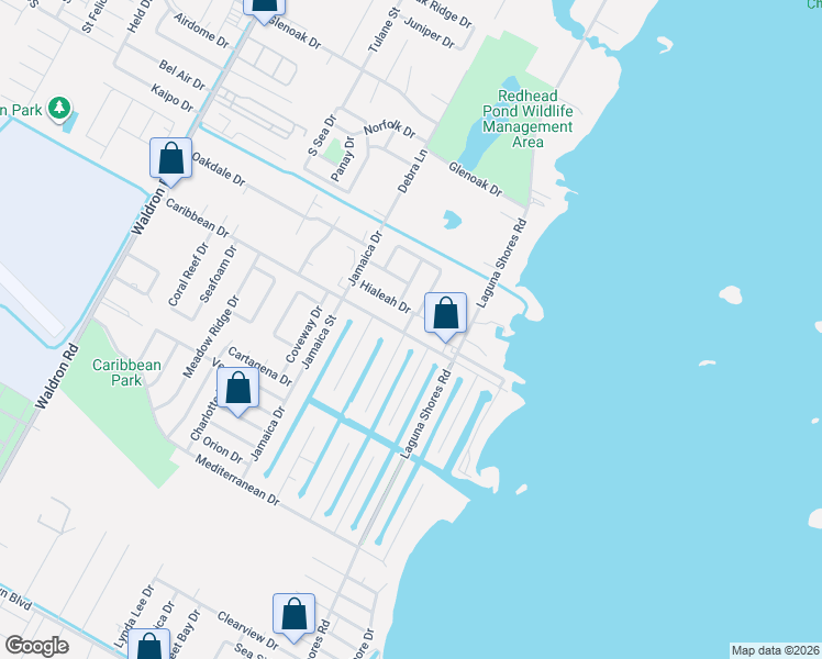 map of restaurants, bars, coffee shops, grocery stores, and more near 3118 Bimini Drive in Corpus Christi