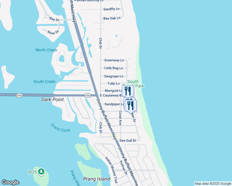 map of restaurants, bars, coffee shops, grocery stores, and more near 935 Marigold Lane in Vero Beach