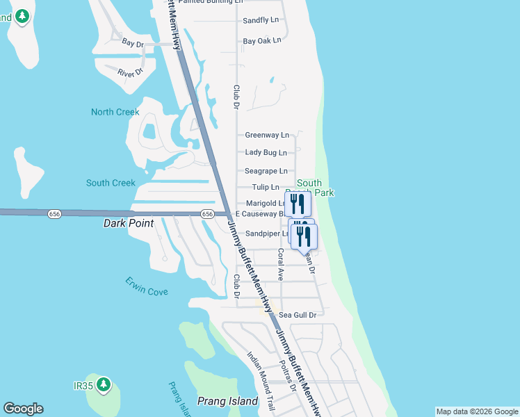 map of restaurants, bars, coffee shops, grocery stores, and more near 935 Marigold Lane in Vero Beach