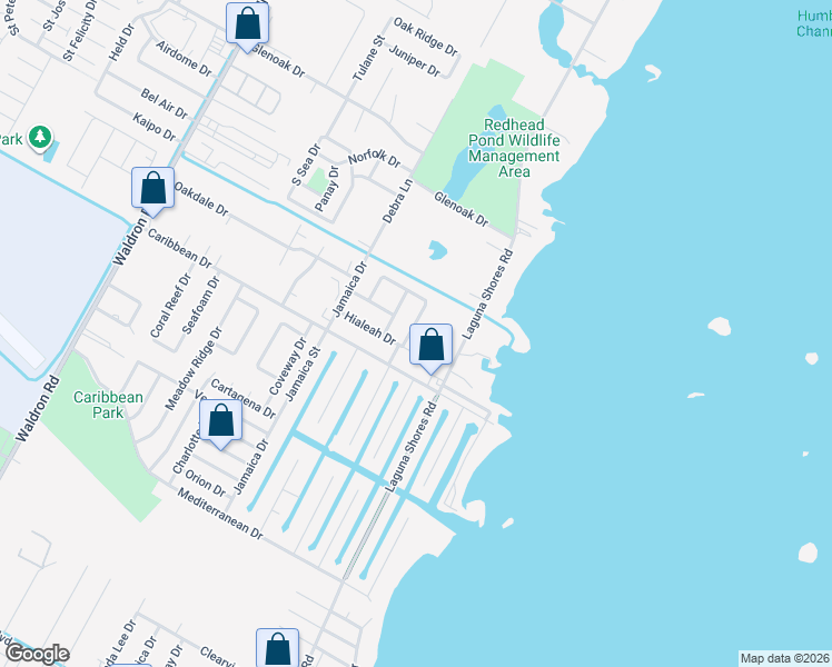 map of restaurants, bars, coffee shops, grocery stores, and more near 3029 Bimini Drive in Corpus Christi