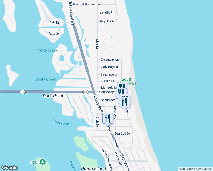 map of restaurants, bars, coffee shops, grocery stores, and more near 935 Marigold Lane in Vero Beach