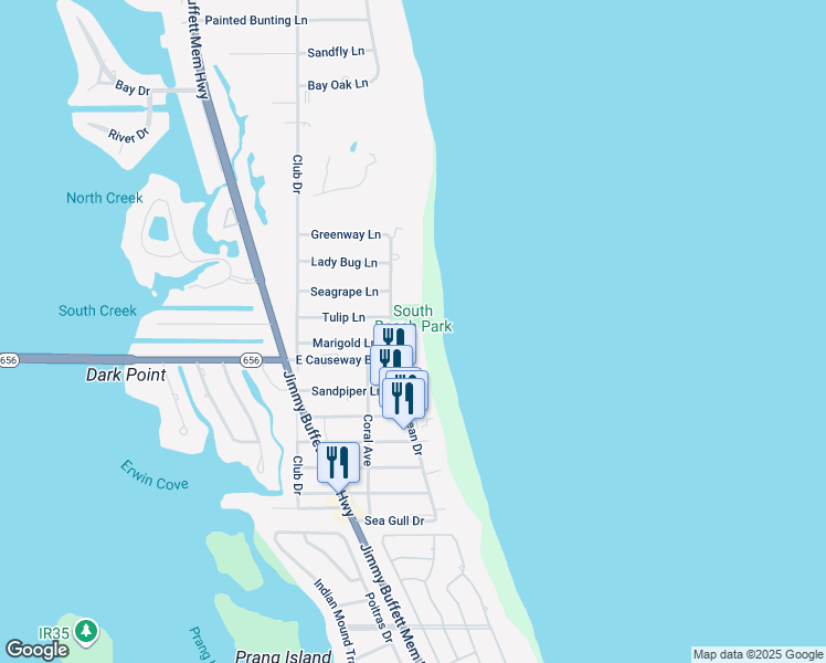 map of restaurants, bars, coffee shops, grocery stores, and more near 1704 Ocean Drive in Vero Beach