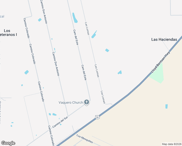 map of restaurants, bars, coffee shops, grocery stores, and more near Las Lomas in Laredo