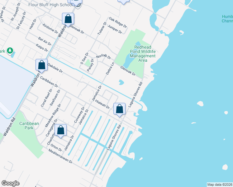 map of restaurants, bars, coffee shops, grocery stores, and more near 314 Belmont Dr in Corpus Christi