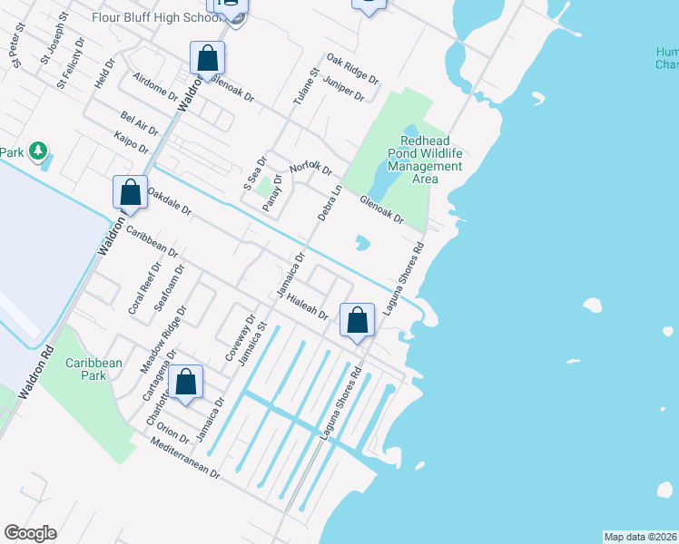 map of restaurants, bars, coffee shops, grocery stores, and more near 314 Belmont Drive in Corpus Christi