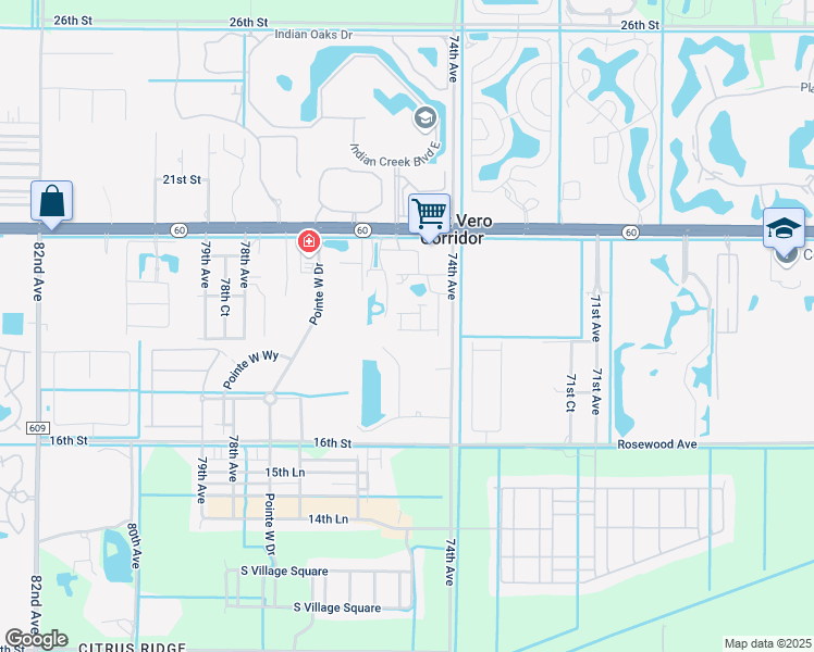map of restaurants, bars, coffee shops, grocery stores, and more near 1831 Red Oak Terrace in Vero Beach