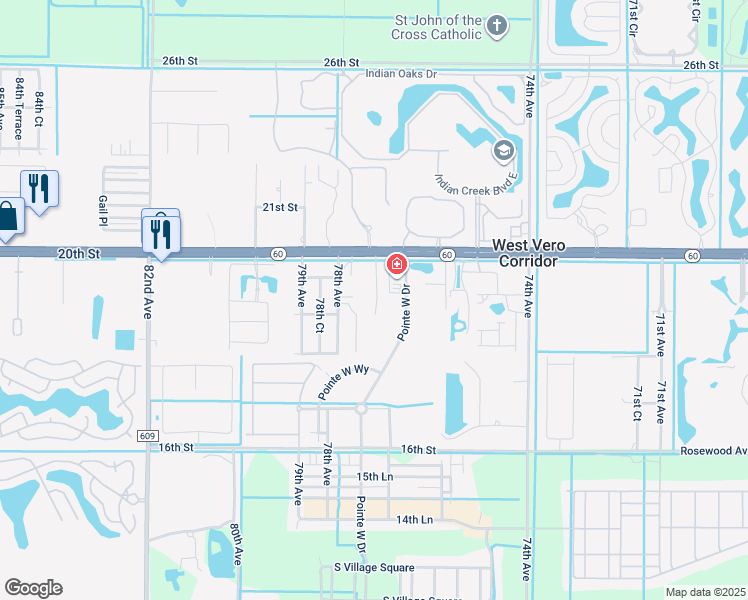 map of restaurants, bars, coffee shops, grocery stores, and more near 1940 Tamara Trail in Vero Beach