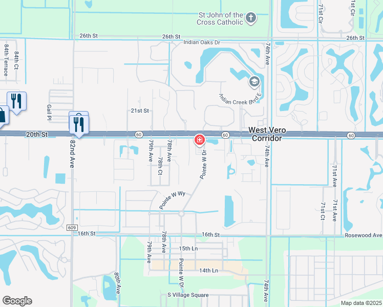 map of restaurants, bars, coffee shops, grocery stores, and more near 1940 Tamara Trail in Vero Beach