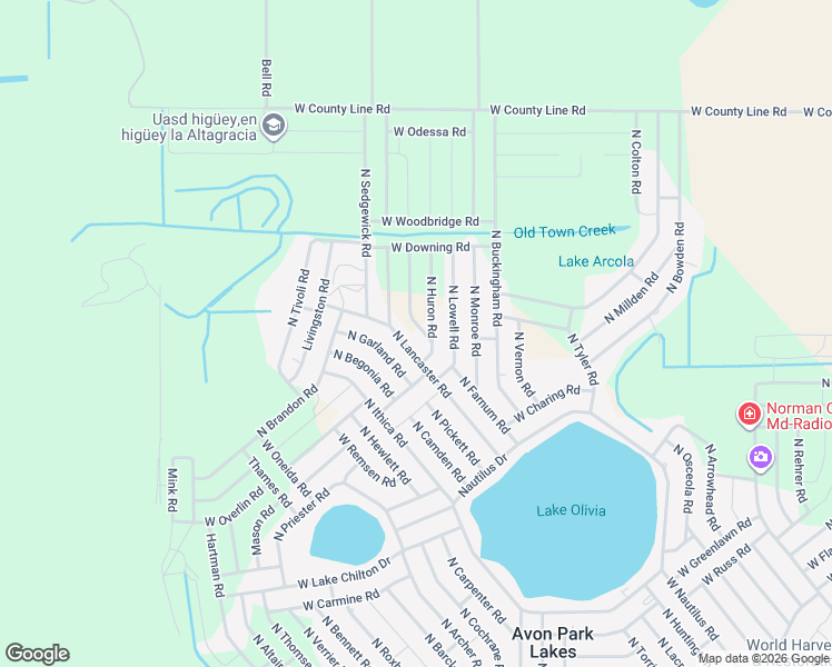 map of restaurants, bars, coffee shops, grocery stores, and more near 2849 North Nepera Road in Avon Park