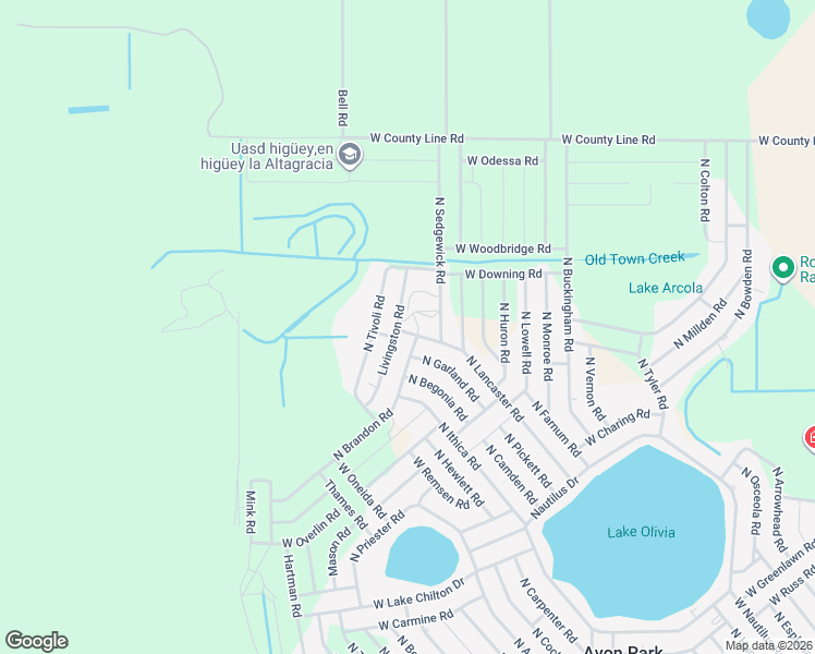 map of restaurants, bars, coffee shops, grocery stores, and more near 2942 North Lancaster Road in Avon Park
