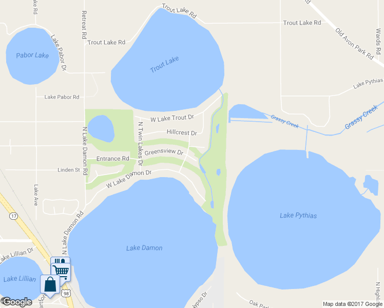 map of restaurants, bars, coffee shops, grocery stores, and more near 3010 North Maryland Drive in Avon Park