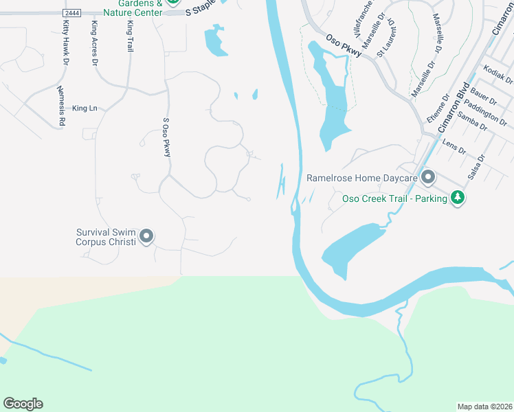 map of restaurants, bars, coffee shops, grocery stores, and more near 8202 Taylors Way Court in Corpus Christi