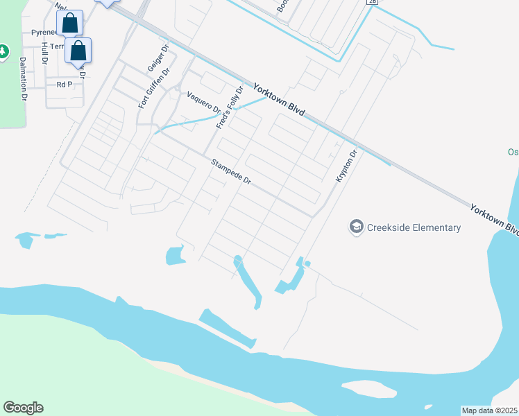 map of restaurants, bars, coffee shops, grocery stores, and more near Peterson in Corpus Christi