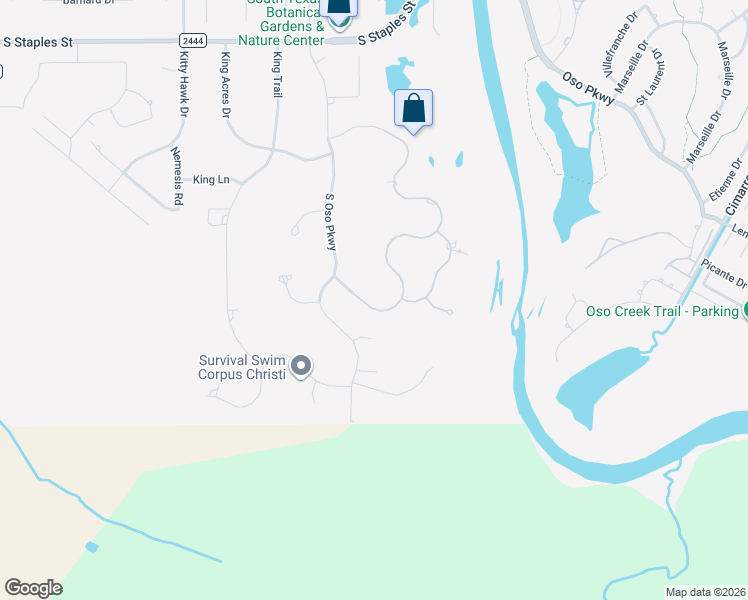 map of restaurants, bars, coffee shops, grocery stores, and more near 8417 Lago Vista Drive in Corpus Christi