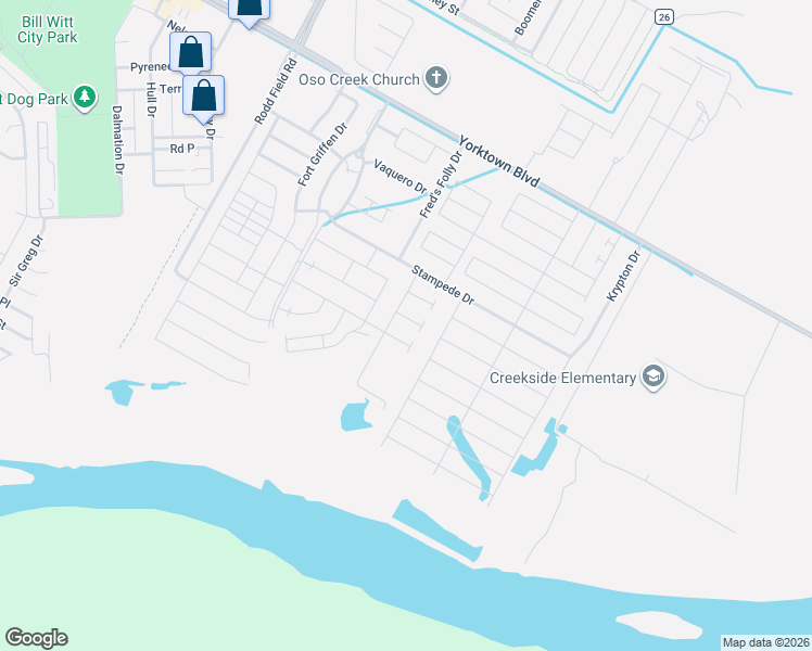 map of restaurants, bars, coffee shops, grocery stores, and more near 7918 Prax Morgan Place in Corpus Christi