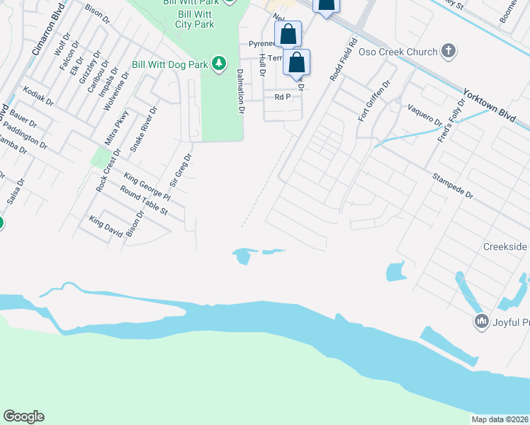 map of restaurants, bars, coffee shops, grocery stores, and more near 7201 Yorktown Boulevard in Corpus Christi