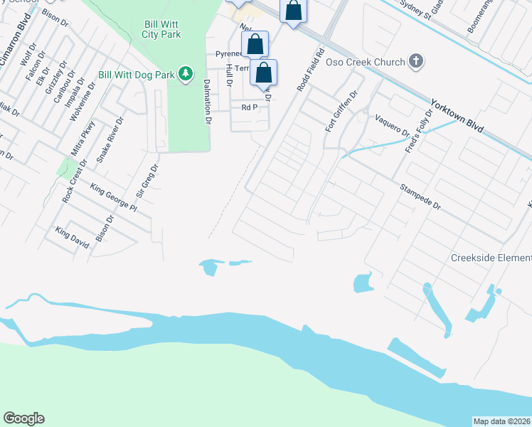 map of restaurants, bars, coffee shops, grocery stores, and more near 7225 Repcon Drive in Corpus Christi