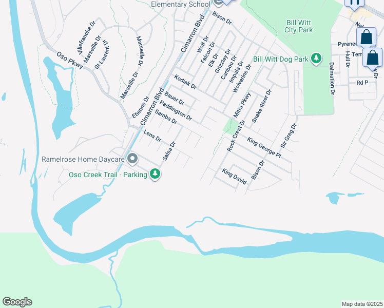 map of restaurants, bars, coffee shops, grocery stores, and more near 6718 Lens Drive in Corpus Christi