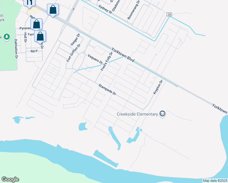 map of restaurants, bars, coffee shops, grocery stores, and more near 7713 Stampede Drive in Corpus Christi