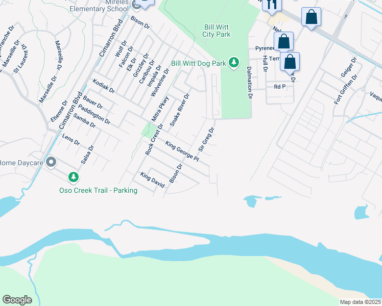 map of restaurants, bars, coffee shops, grocery stores, and more near 6902 King George Place in Corpus Christi