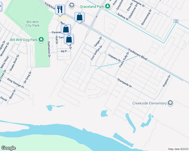 map of restaurants, bars, coffee shops, grocery stores, and more near 7826 Rancho Vista Boulevard East in Corpus Christi