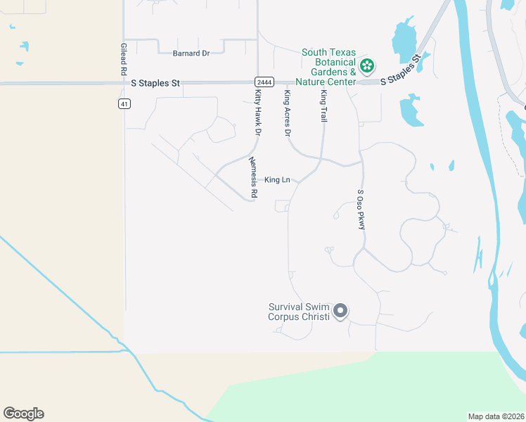 map of restaurants, bars, coffee shops, grocery stores, and more near 5838 Nemesis Road in Corpus Christi