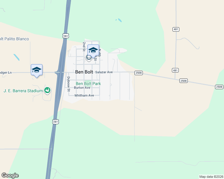 map of restaurants, bars, coffee shops, grocery stores, and more near 162 Zaragosa Street in Alice